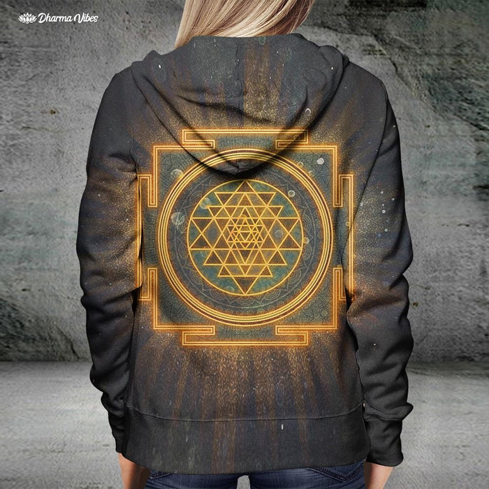 Incandescent Sri Yantra by McAshe Hoodie