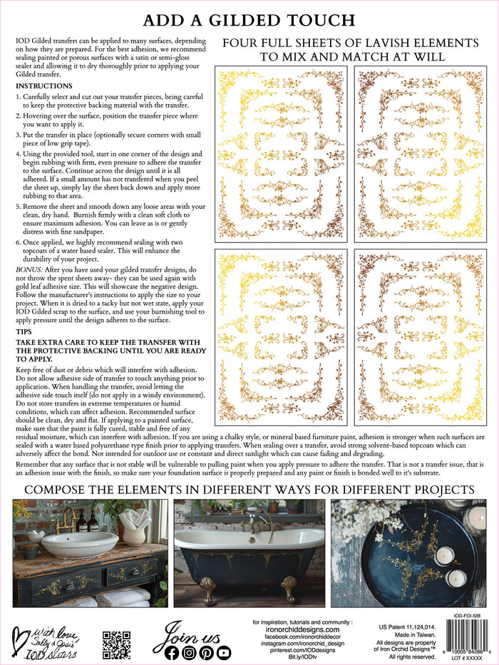 IOD Si Belle Gold Gilded Transfer