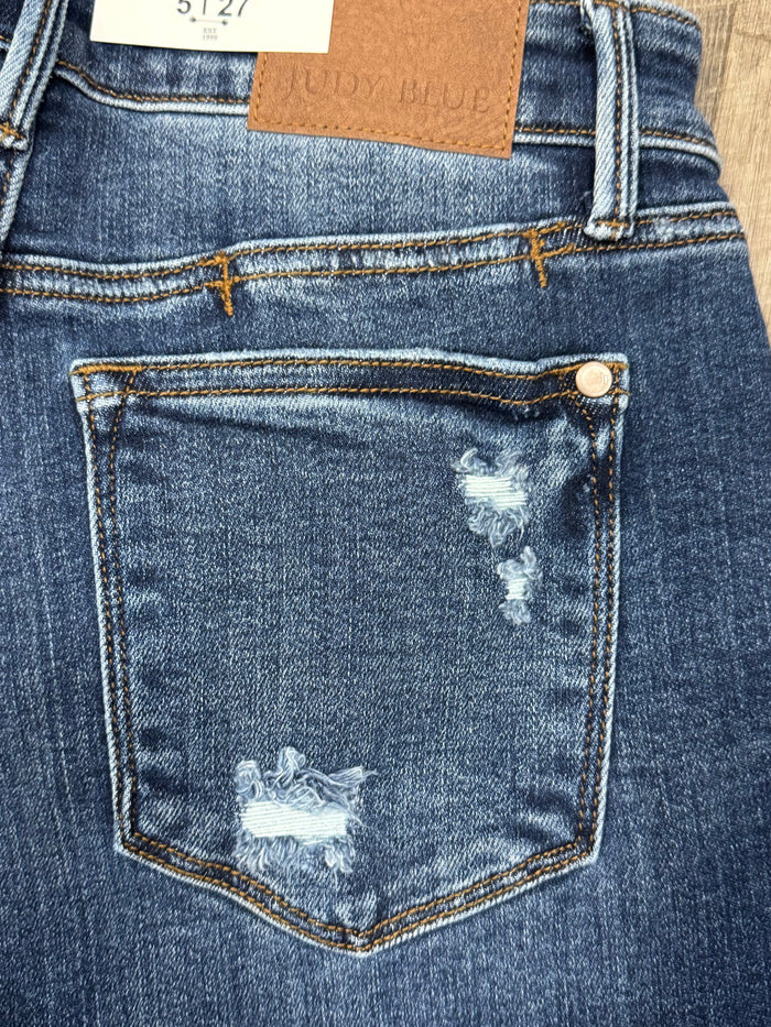 Judy Blue Boyfriend Fit Mid Rise w/ Destroy Jean - Posh West Boutique
