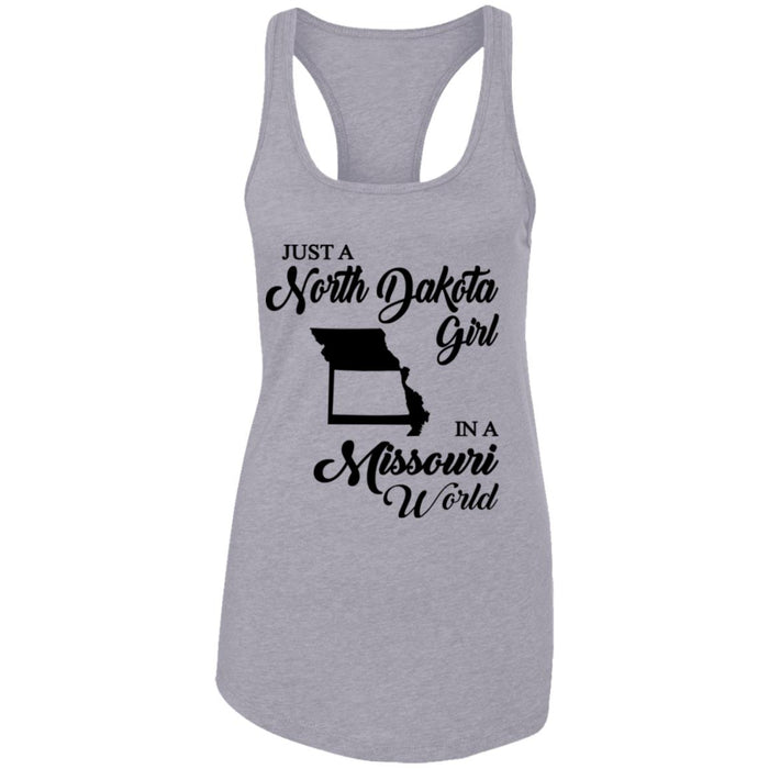 Just A North Dakota Girl In A Missouri World T Shirt - T-shirt Teezalo