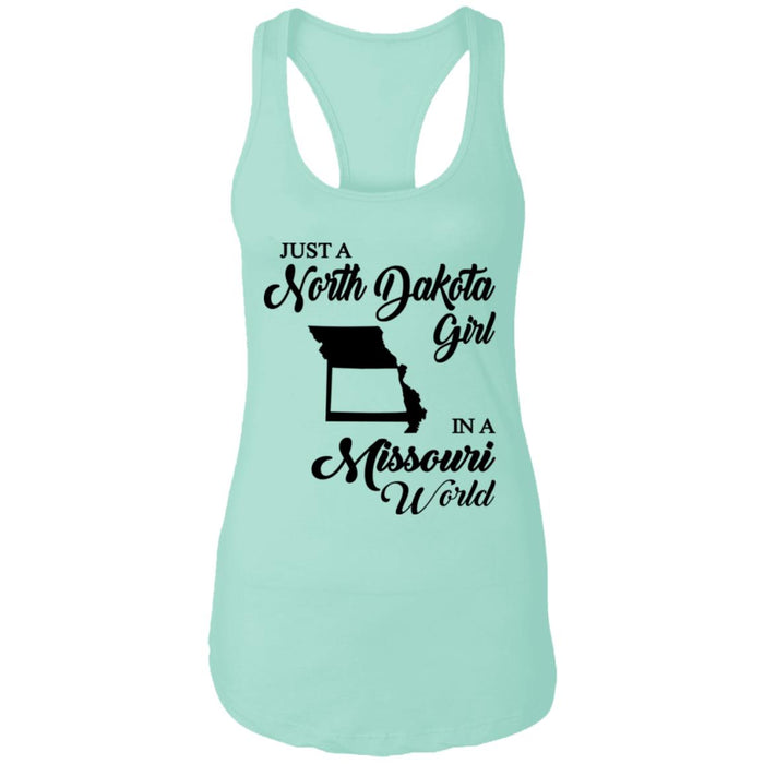 Just A North Dakota Girl In A Missouri World T Shirt - T-shirt Teezalo