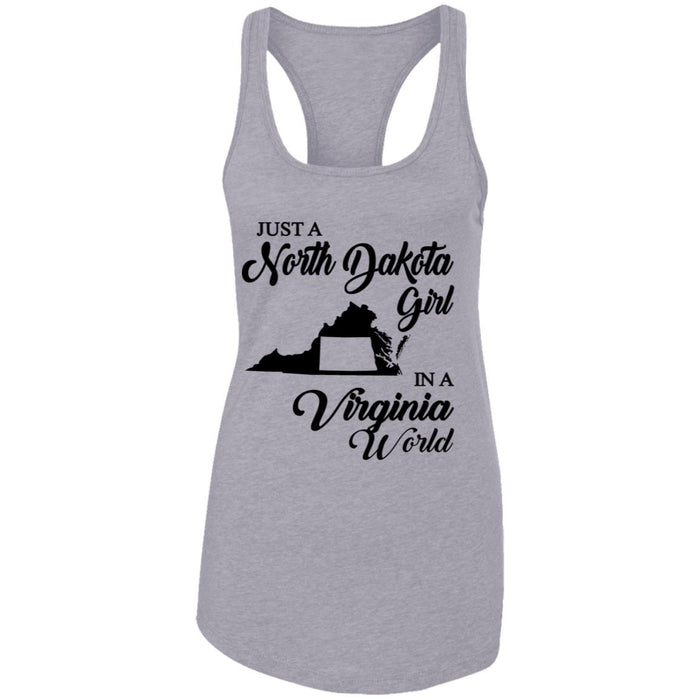 Just A North Dakota Girl In A Virginia World T Shirt - T-shirt Teezalo
