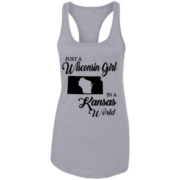 Just A Wisconsin Girl In A Kansas World T-shirt - T-shirt Teezalo