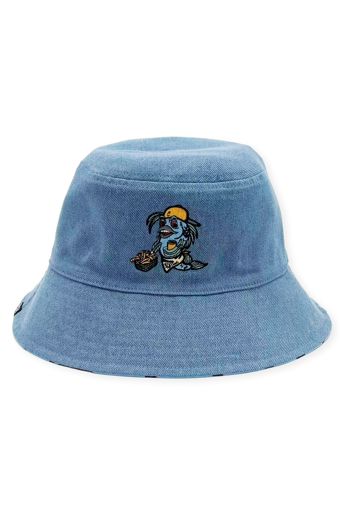[ Lake County Fish Fry’s ] Reversible Denim Bucket - Official League