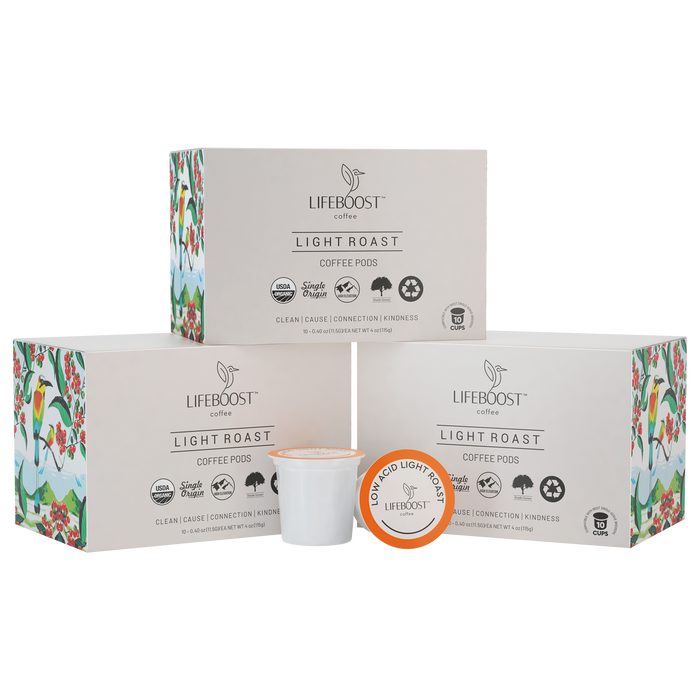 Stomach Friendly Lifeboost Light Roast Pods