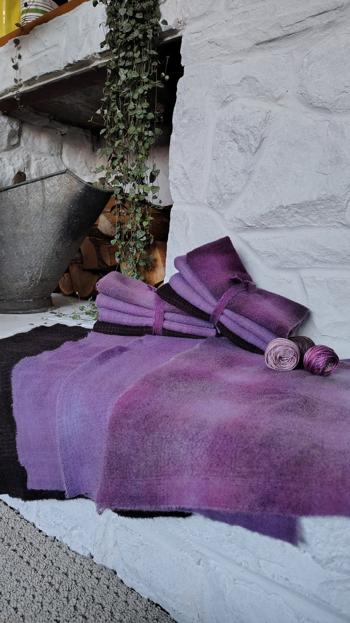 Lilac Hand Dyed Wool Fat Eighth Bundle