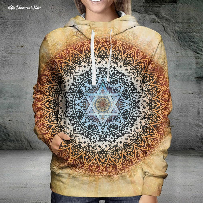 Magen Star Warm Mandala by McAshe Hoodie