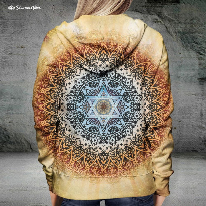 Magen Star Warm Mandala by McAshe Hoodie