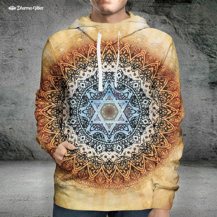 Magen Star Warm Mandala by McAshe Hoodie