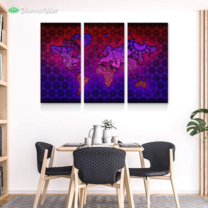 Mandala World by YantrArt 3-Piece Canvas