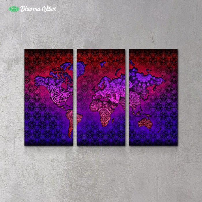 Mandala World by YantrArt 3-Piece Canvas