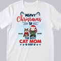 Meowy Christmas To The Best Cat Mom Ever, Girl & Cat, Personalized Cat Breeds T-shirt, T-shirt For Cat Moms