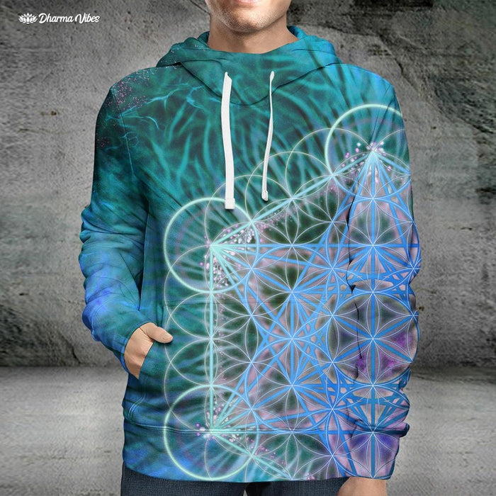 Metatron Blue by Yantrart Design Hoodie