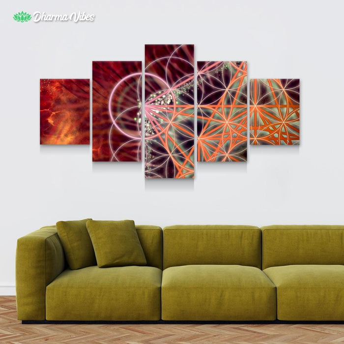 Metatrons - Red by YantrArt 5-Piece Canvas