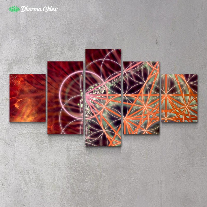 Metatrons - Red by YantrArt 5-Piece Canvas
