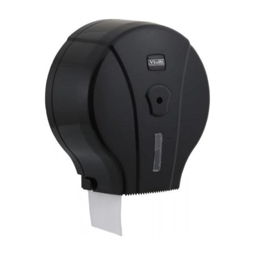 Vialli tissue dispenser Stainless steel black front view