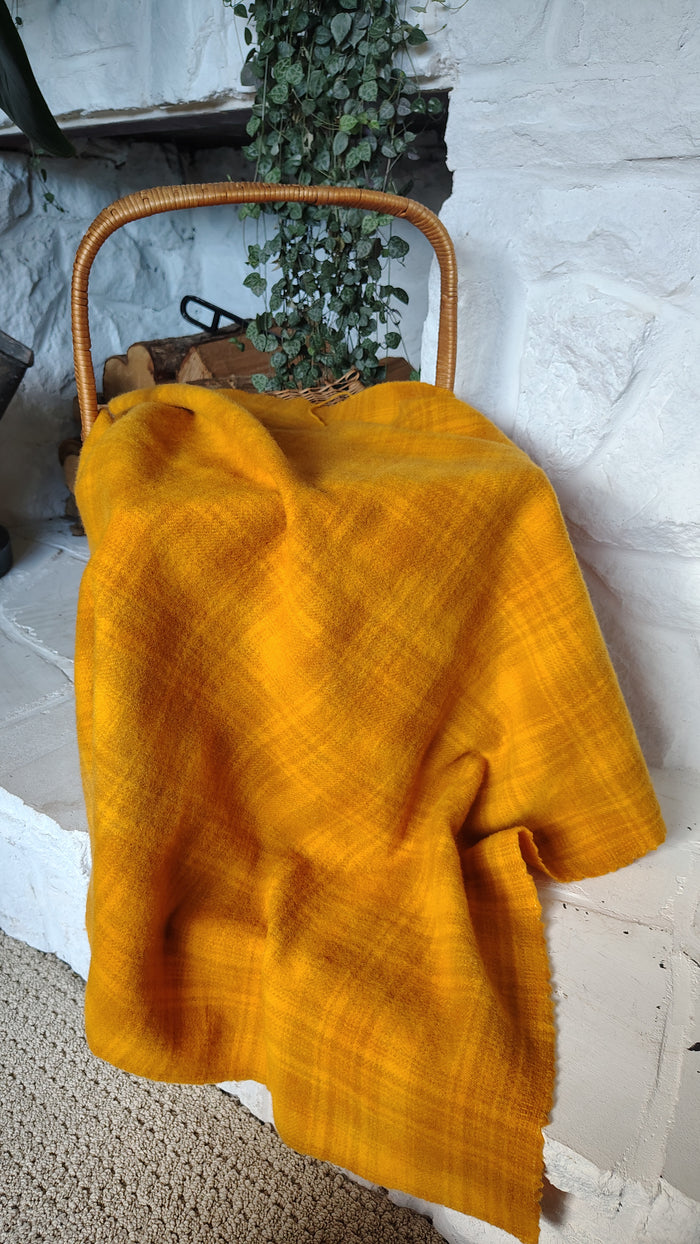 Mustard Hand Dyed Plaid Wool
