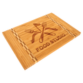Natural Bamboo Cutting Board with Butcher Block Inlay or Ends