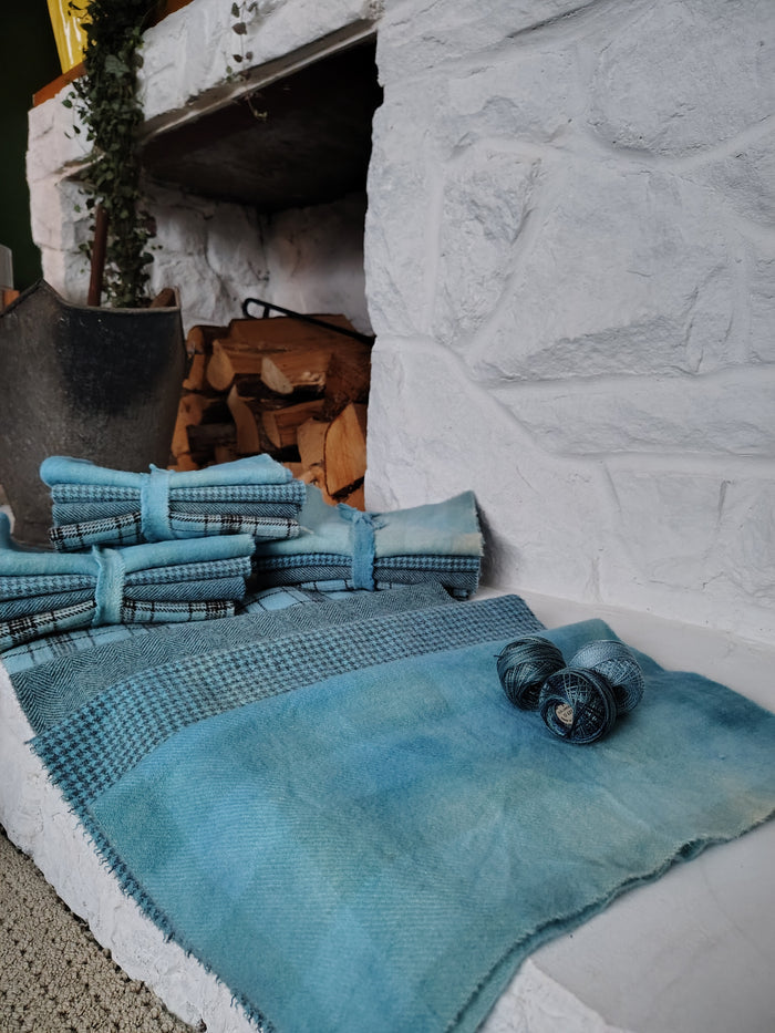 Nautical Hand Dyed Wool Fat Eighth Bundle