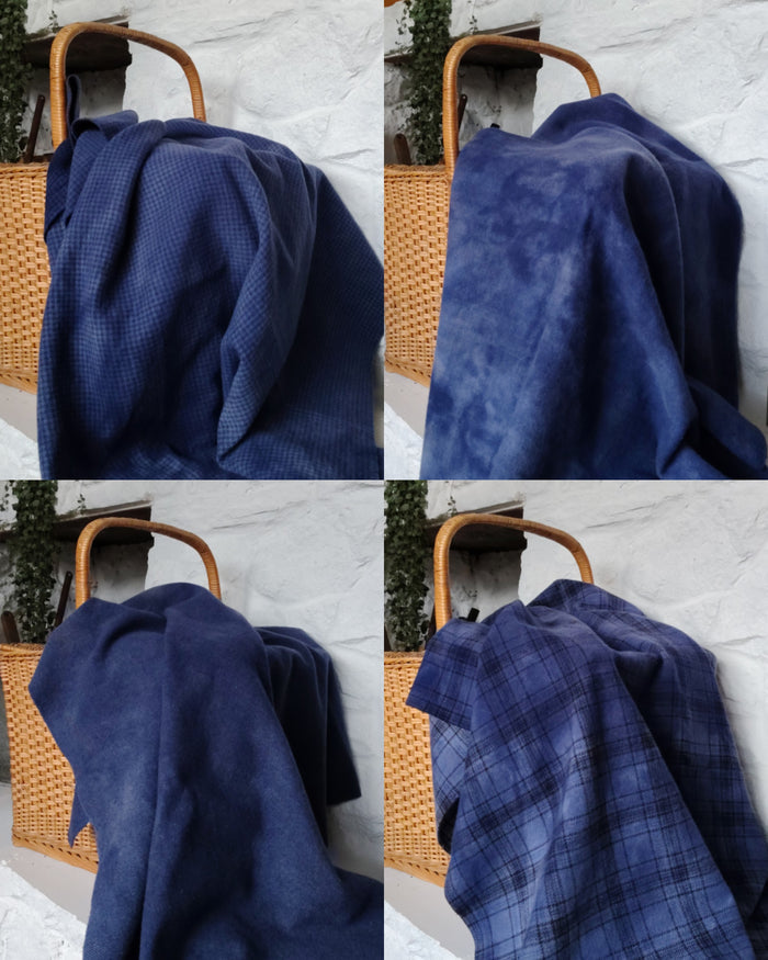 Navy Hand Dyed Wool Fat Sixteenth Bundle