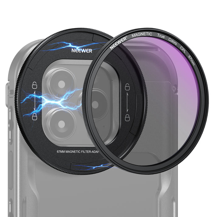 NEEWER 67mm CPL Filter Set For iPhone 16 Pro/16 Pro Max Cage