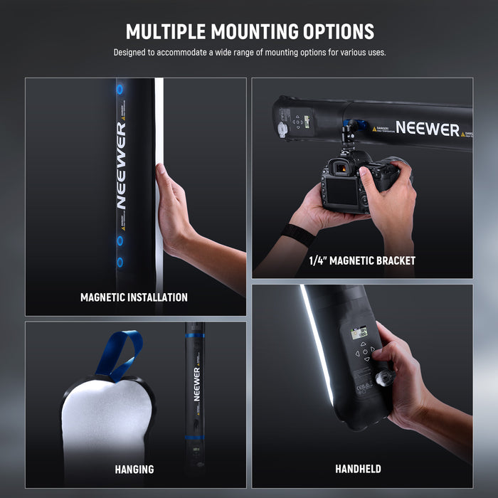 The LED fill light offers multiple mounting options