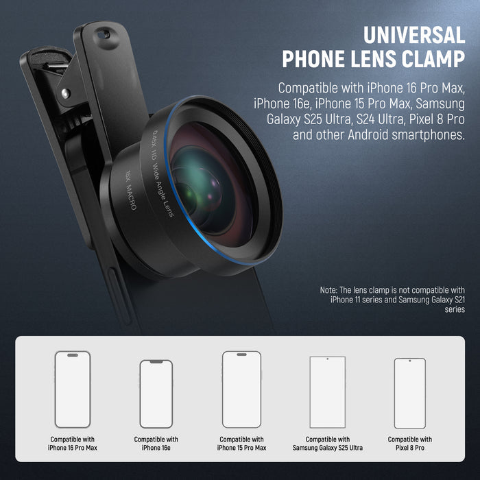 NEEWER BASICS LS-67 2 In 1 0.45x Wide Angle + 15x Macro Phone Lens Kit