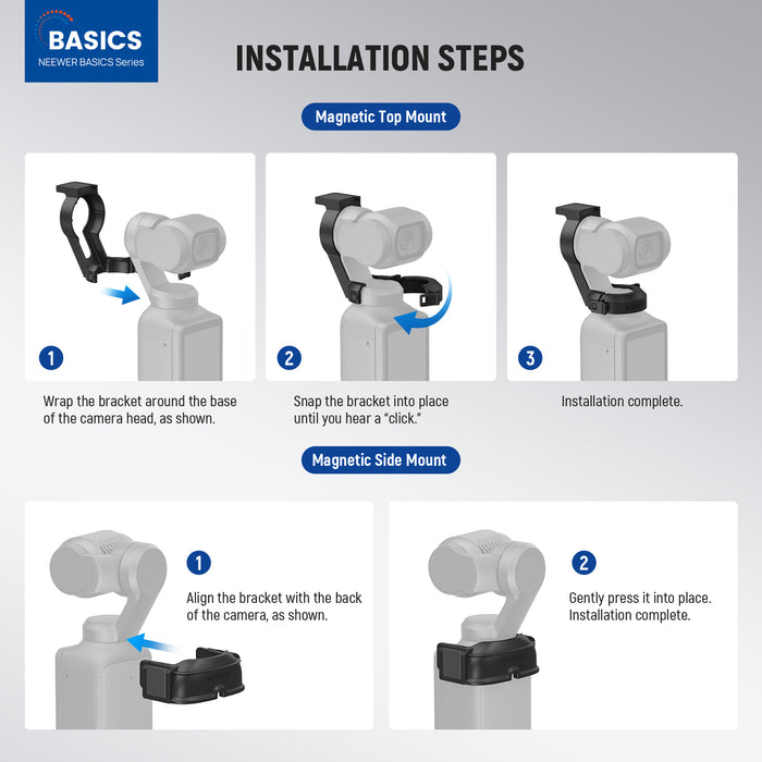 Installation steps of the NEEWER M21C Magnetic RGB Fill Light