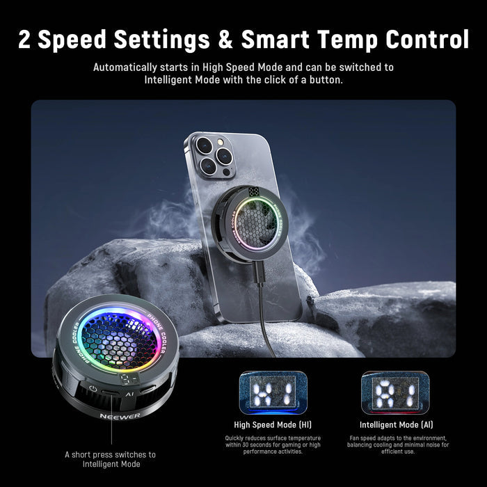 NEEWER BASICS PA069 Magnetic Phone Cooler Fan