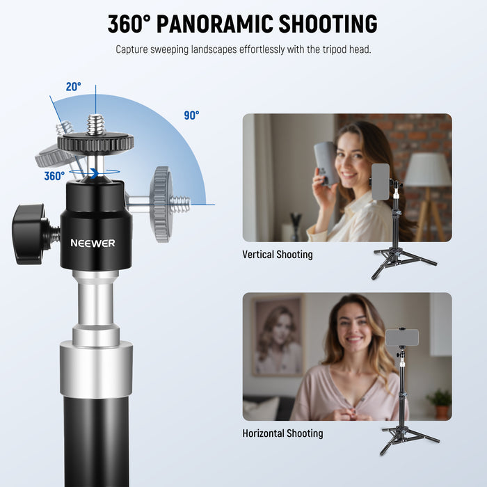 NEEWER ST45B Adjustable Desktop Tripod Stand helps you capture sweeping landscapes.