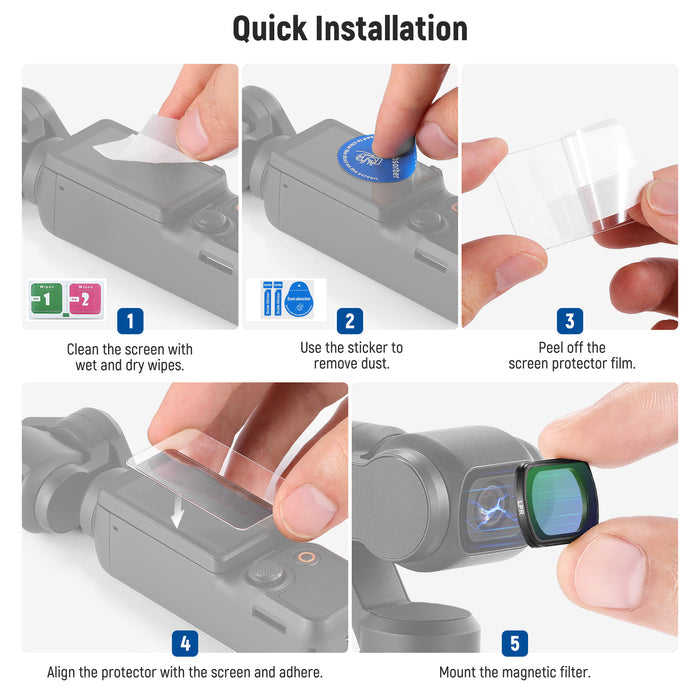 NEEWER FL-63 Light Pollution Reduction Filter for DJI Pocket 3 / Pocket 4 & Xtra Muse