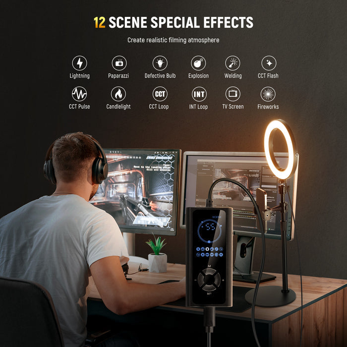 NEEWER RH8B Desk Ring Light with Stand can create realistic fiming atmosphere.