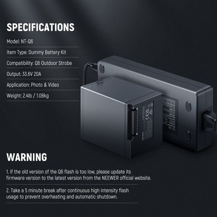 NEEWER NT-Q6 Dummy Battery Kit for Q6