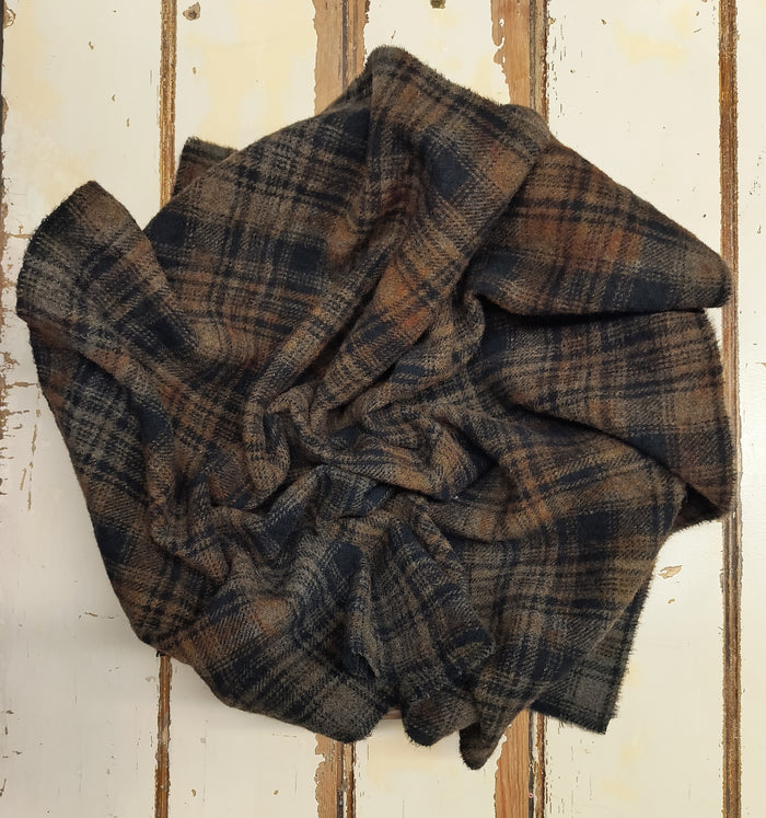 ORANGE Hand Dyed Plaid Wool (Dark)