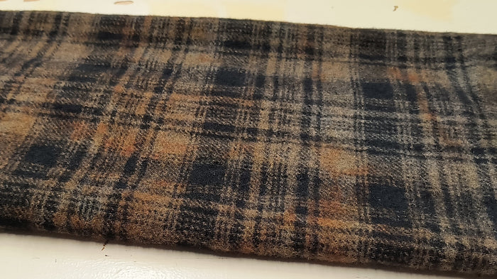 ORANGE Hand Dyed Plaid Wool (Dark)