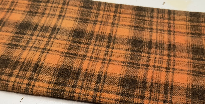 ORANGE Hand Dyed Plaid Wool (Medium)
