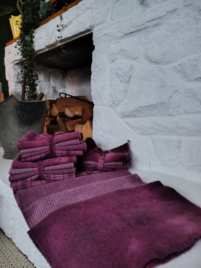 Plum Hand Dyed Wool Fat Eighth Bundle