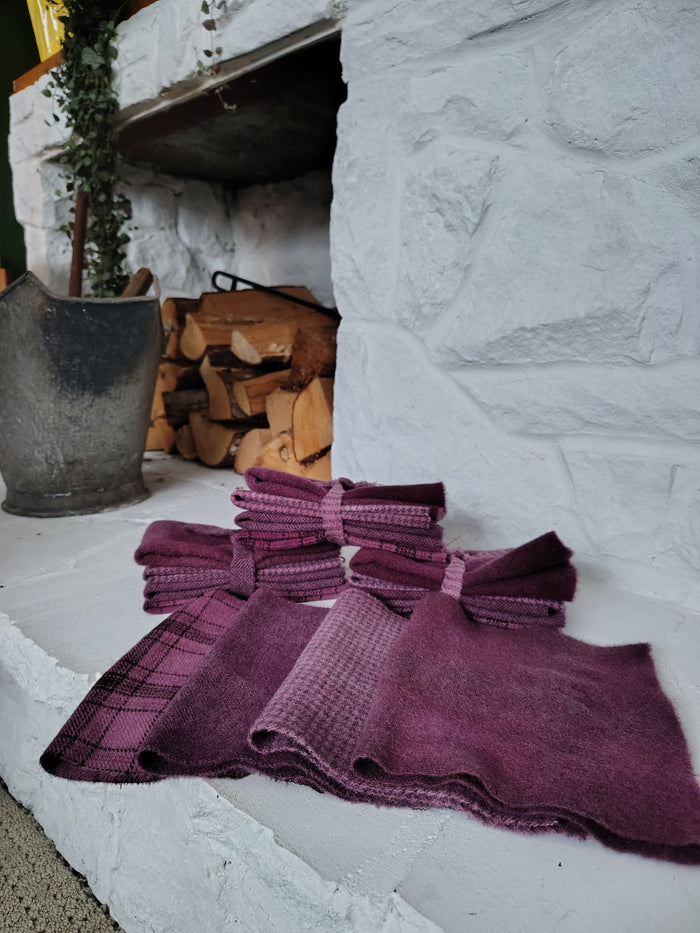 Plum Hand Dyed Wool Fat Sixteenth Bundle