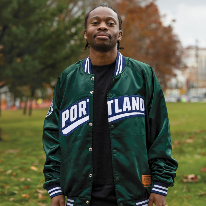 [ portland pickles ] forest green satin bomber - Official League