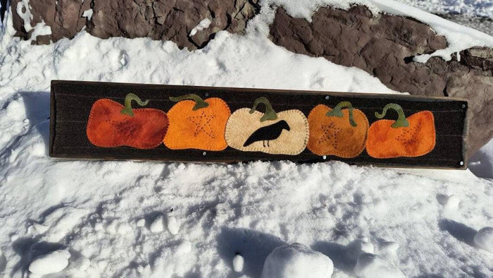PUMPKIN HARVEST Board Runner Paper Pattern - All About Ewe Wool Shop