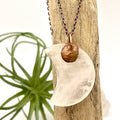 Quartz Crescent Moon Pendant Necklace