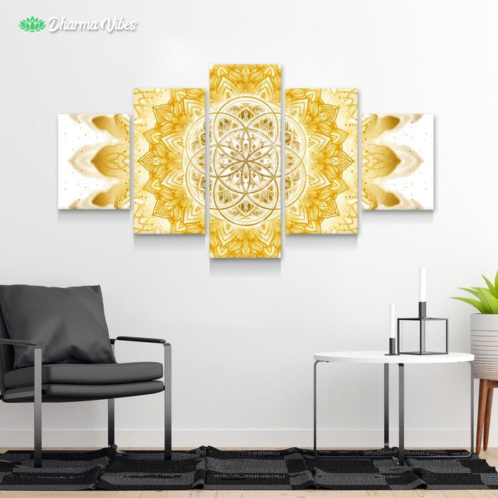 Raising - Clear Gold by YantrArt 5-Piece Canvas