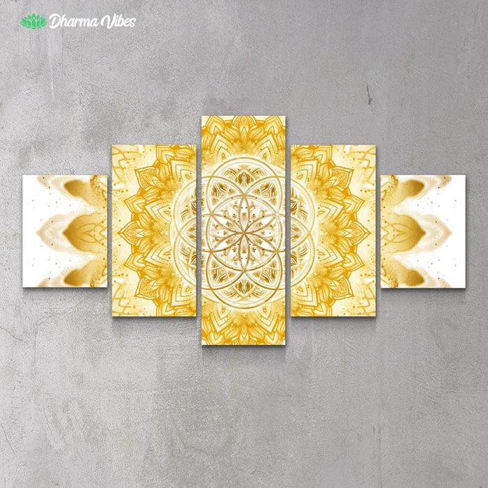 Raising - Clear Gold by YantrArt 5-Piece Canvas