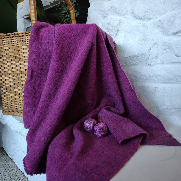 Raspberry Sorbet Hand Dyed Herringbone Wool