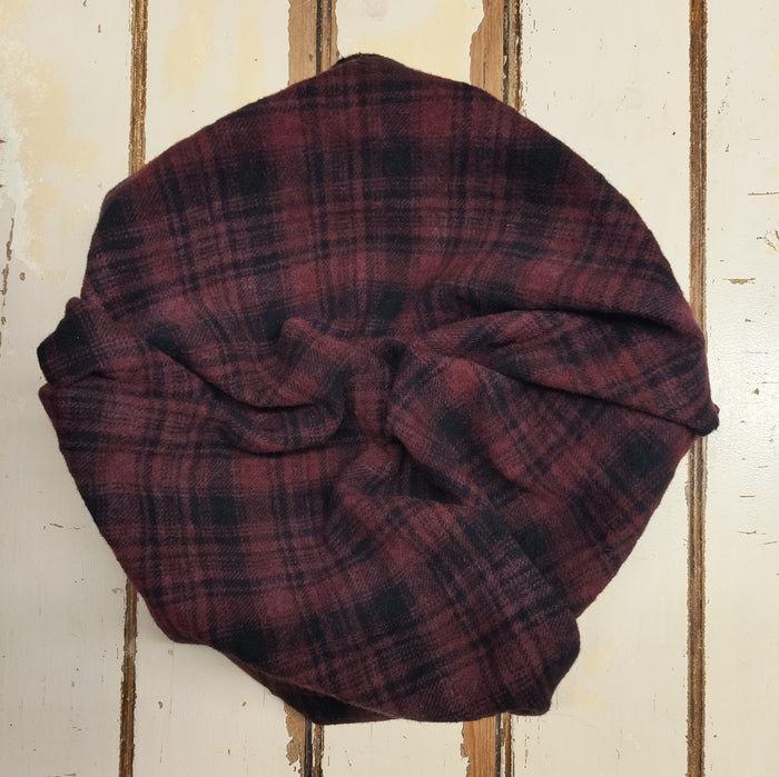 RED Hand Dyed Plaid Wool (Dark)