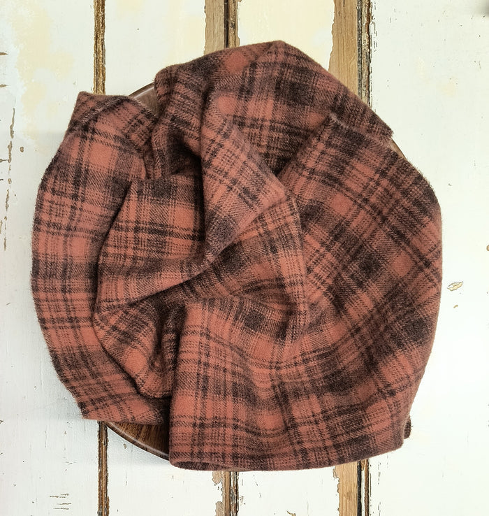 REDDISH BROWN Hand Dyed Plaid Wool (Medium)