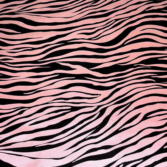 freckled sage zebra black and metallic pink oilcloth swatch