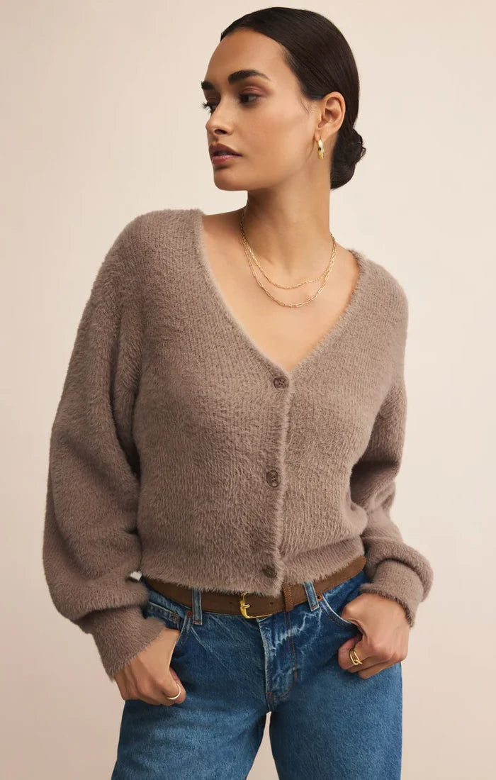 Sadira Fluffy Cardigan Moonlight