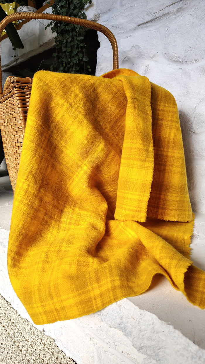 Saffron Hand Dyed Plaid Wool