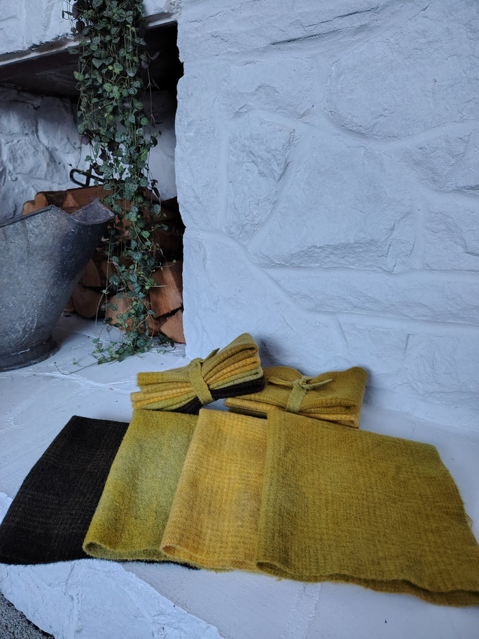Saffron Hand Dyed Wool Fat Sixteenth Bundle